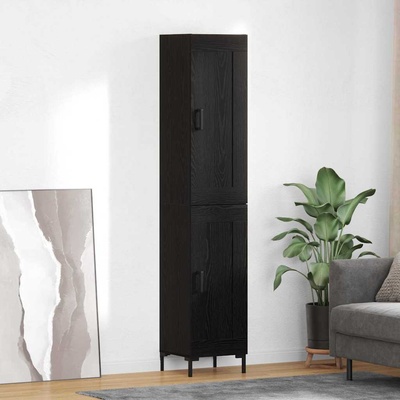 vidaXL Висок шкаф Черния дъб 34, 5 x 34 x 180 см Инженерно дърво (3416144)