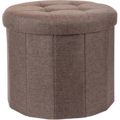 Home Styling Collection Pouf s prošívaným sedlem OTTOMAN, 45 × 39 cm, hnědý
