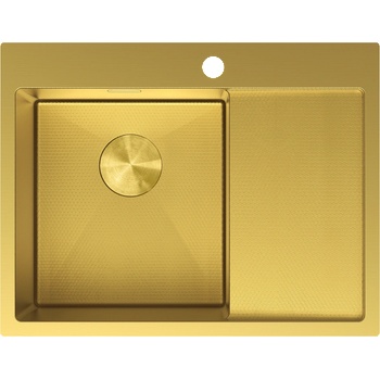 Mexen Exar стоманена мивка с 1 отделение и отцедник, лява 620 x 480 мм, златист HC (6431621005L-55HC)