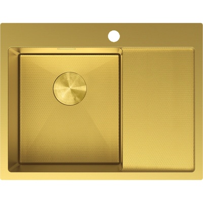 Mexen Exar стоманена мивка с 1 отделение и отцедник, лява 620 x 480 мм, златист HC (6431621005L-55HC)