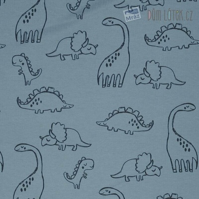 Úplet French Terry s dinosaurami