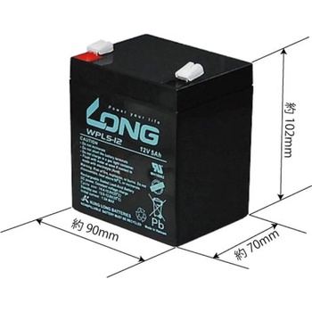 Image 1 of Long Aкумулаторна батерия Long WPL5-12 F2, 12V 5Ah, 90 x 70 x 101 mm (WPL5-12)