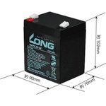 Long Aкумулаторна батерия Long WPL5-12 F2, 12V 5Ah, 90 x 70 x 101 mm (WPL5-12)