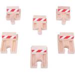 Bigjigs Toys - Комплект от 6 дървени стоп ЖП релси