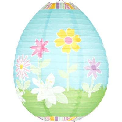 Party Papierový lampión vajíčko veľkonočná dekorácia modrý 25 cm