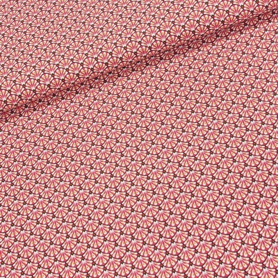 Bavlněné plátno 5063-004, červeno-okrové vějířky, š.160cm (látka v metráži)