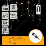 Aigostar - LED външен коледен гирлянд 100xLED/6W/230V/8 режима 1, 5x1m IP44 топла бяла+ДУ (AI2206)