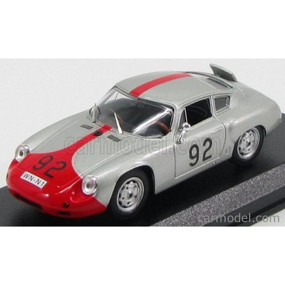 Carrera Best model Porsche 356 Abarth Gtl N 92 6th Assoluto Winner Categoria Gran Turismo Targa Florio 1961 P e.strahle A.pucci Silver Red 1:43