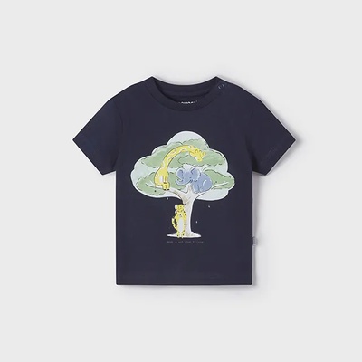 MAYORAL Тениска с къс ръкав за момче в тъмно синьо с дърво Майорал