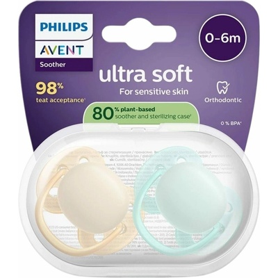 Avent Philips šidítko Ultrasoft Premium 2 ks zelená