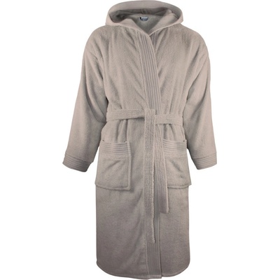 The One Towelling župan s kapucí Bathrobe hooded taupe
