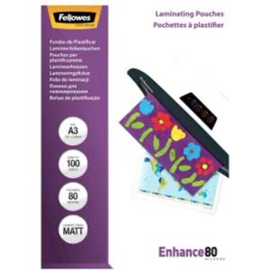 Fellowes Термоламиниращо фолио, 80 микрона, А3, матово, 100 броя, fellowes 5452003 (5452003)