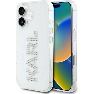 KARL LAGERFELD Калъф за iPhone 16 с лого на Karl Lagerfeld IML Rhinestones - прозрачен (3666339356644)