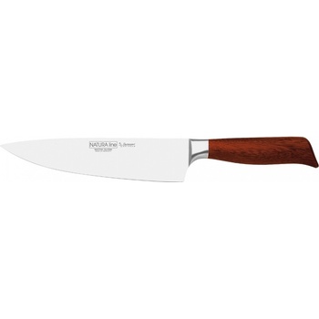 Burgvogel SOLINGEN Couteau De Chef Natura Line, Manche En Bois, Rouge Satiné, Forgé, 15 Cm, Couteau De Cuisine Très Tranchant Inoxydable, Made In Germany