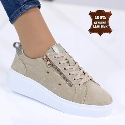 Обувки естествена кожа LX1001 Beige