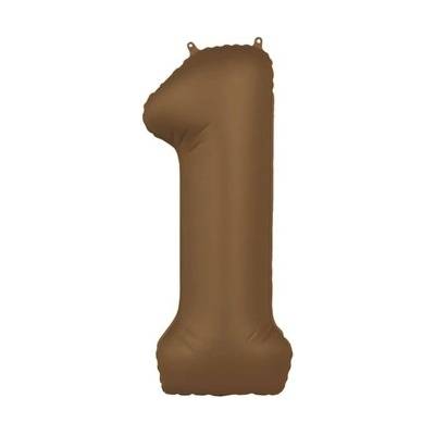 Růžička Balónik fóliový číslo 1 Čokoládovo hnedý, matný 86 cm