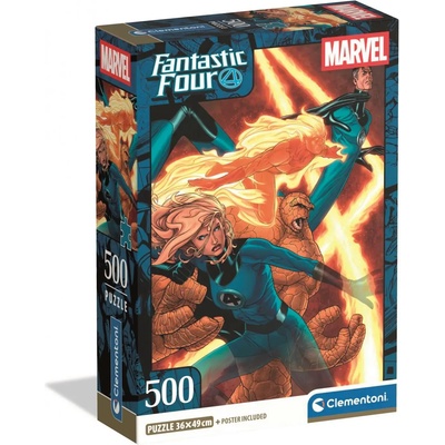 Clementoni - Puzzle Compact Fantastic Four - 500 piese
