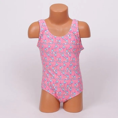 Розов детски цял бански