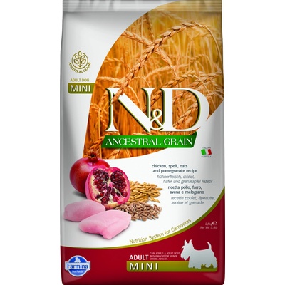 N&D Ancestral Grain adult mini kuřecí granátové jablko 2,5 kg