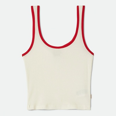BRIXTON tielko Ringer Organic A-Tank Off White/Crimson OFWCR