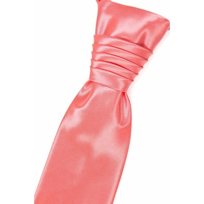 Francúzska kravata hladká lesklá lososová