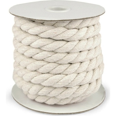 Bavlněná šňůra kroucená Ø15 mm macrame Varianta: režná světlá, Balení: 10 m