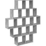 vidaXL Стенен рафт Бетонно сиво 120 x 20 x 136 см Инженерна дървесина (8012159)