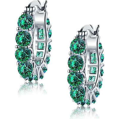 Elanis Jewel Dámské náušnice Brillance Sandra se smaragdovými zirkony EJ00747