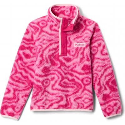 Columbia Детски поларен пуловер Columbia Kid's Helvetia II Printed Half Snap Fleece Fleece jumper - Guava Pink Topoglitch / Guava Pink - размер 14-16 Years (704-4212-0614)