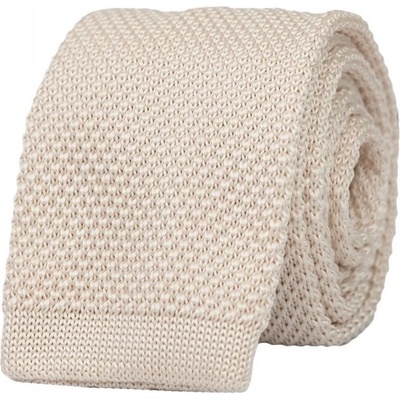 Krémová pletená kravata Ivory