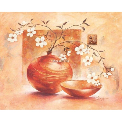 Bílé květy 1 deska 80x60