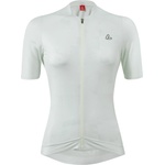 Löffler Дамска фланелка с къс ръкав за колоездене Löffler Women's Bike Jersey Full-Zip Skys Escape Cycling jersey - Creme White - размер 46 (EU) (156-2774-0117)
