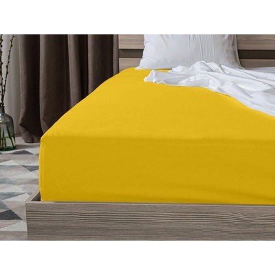 Textilomanie jersey prostěradlo Exclusive hořčicové 160x200