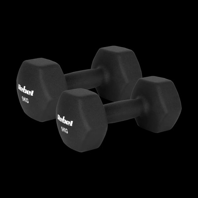 Rebel RBA-2330-9 Činky litinové neoprenové HEX 2 x 9 kg