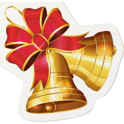 PAW Ubrousky Airlaid shape Christmas Bells 10ks 32x32cm