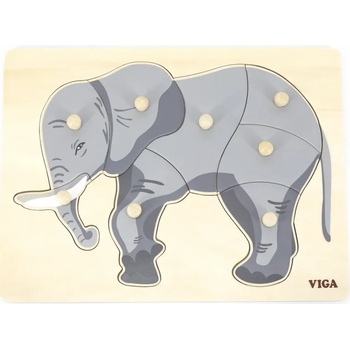 Image 1 of Viga Toys Монтесори образователен пъзел Viga - Слон (44601)