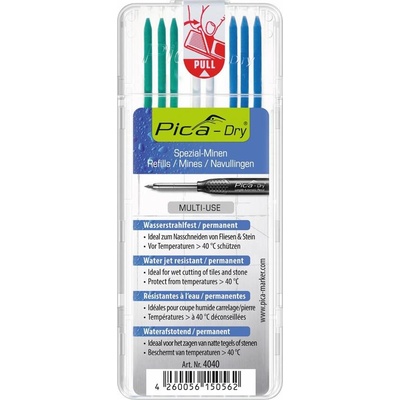 PICA tuhy Dry náhradní kulaté /zelená bílá modrá 8 ks 4040