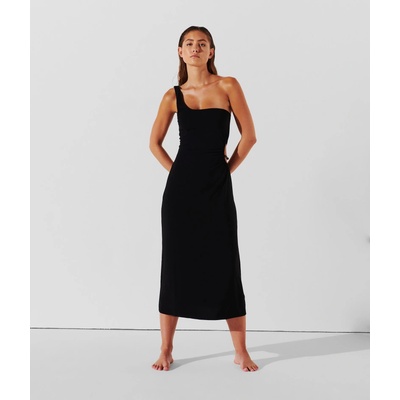 Karl Lagerfeld plážové oblečení KARL DNA ONE SHOULDER DRESS černá