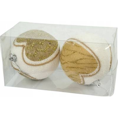 Trend-Deco Ozdobné vianočné gule rustikálne 10cm, sada 2 ks, vianočné ozdoby