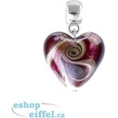 Lampglas Nádherný přívěsek Raspberry Kiss s perlou Lampglas S33