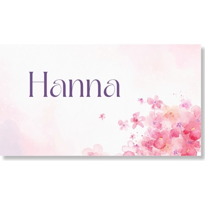Personal Personal Jmenovka na stůl - Růžové květiny Zvolte množství: od 61 ks a víc – Zboží Dáma