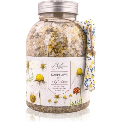 Bohemia Gifts Bohemia Natur kúpeľová soľ s tromi druhmi bylín harmanček, nechtík, materina dúška 1200 g