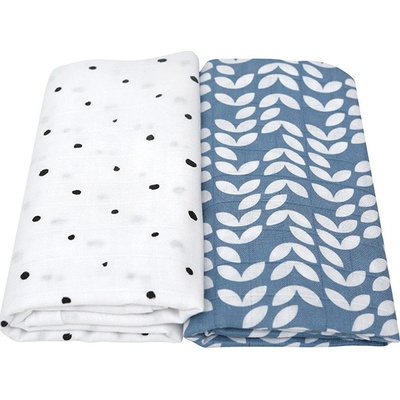 Motherhood Prikrývka Zavinovačka Bavlnená Mušelínová Premium 2 ks Classics Blue