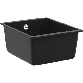 vidaXL Мивка Черно 370 x 460 мм 80% Кварц и 20% Смола (42028416)