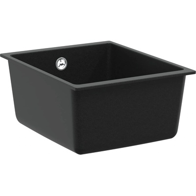 vidaXL Мивка Черно 370 x 460 мм 80% Кварц и 20% Смола (42028416)