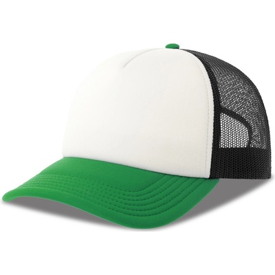 Atlantis Headwear Rapper-S 5 panelová Trucker COT330262y0699-white/black Bílá/černá/zelená