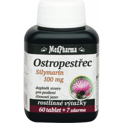 MedPharma Ostropestřec Silymarin 100 mg k regeneraci jaterní tkáně 67 tablet