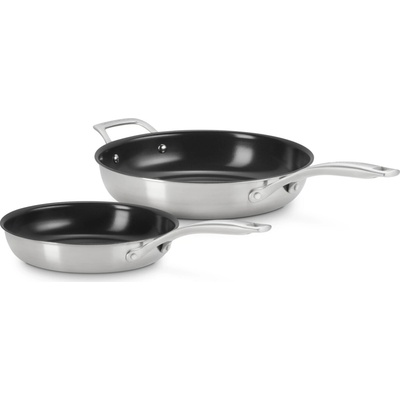 Le Creuset 53088000010000 Panvice Essential 3-vrstvové 24 cm + 28 cm z nehrdzavejúcej ocele, 2 ks