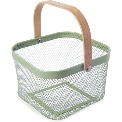 ORION Košík kov/bambus GREENISH 27 × 24,5 × 16,5 cm