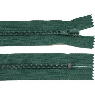 Spirálový zip no.5 nerozepínací 16cm tmavě zelený